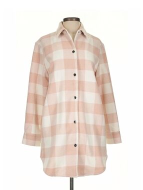 BB Dakota Alabaster Pink Gingham Check Wool Blend Jacket Women’s Small